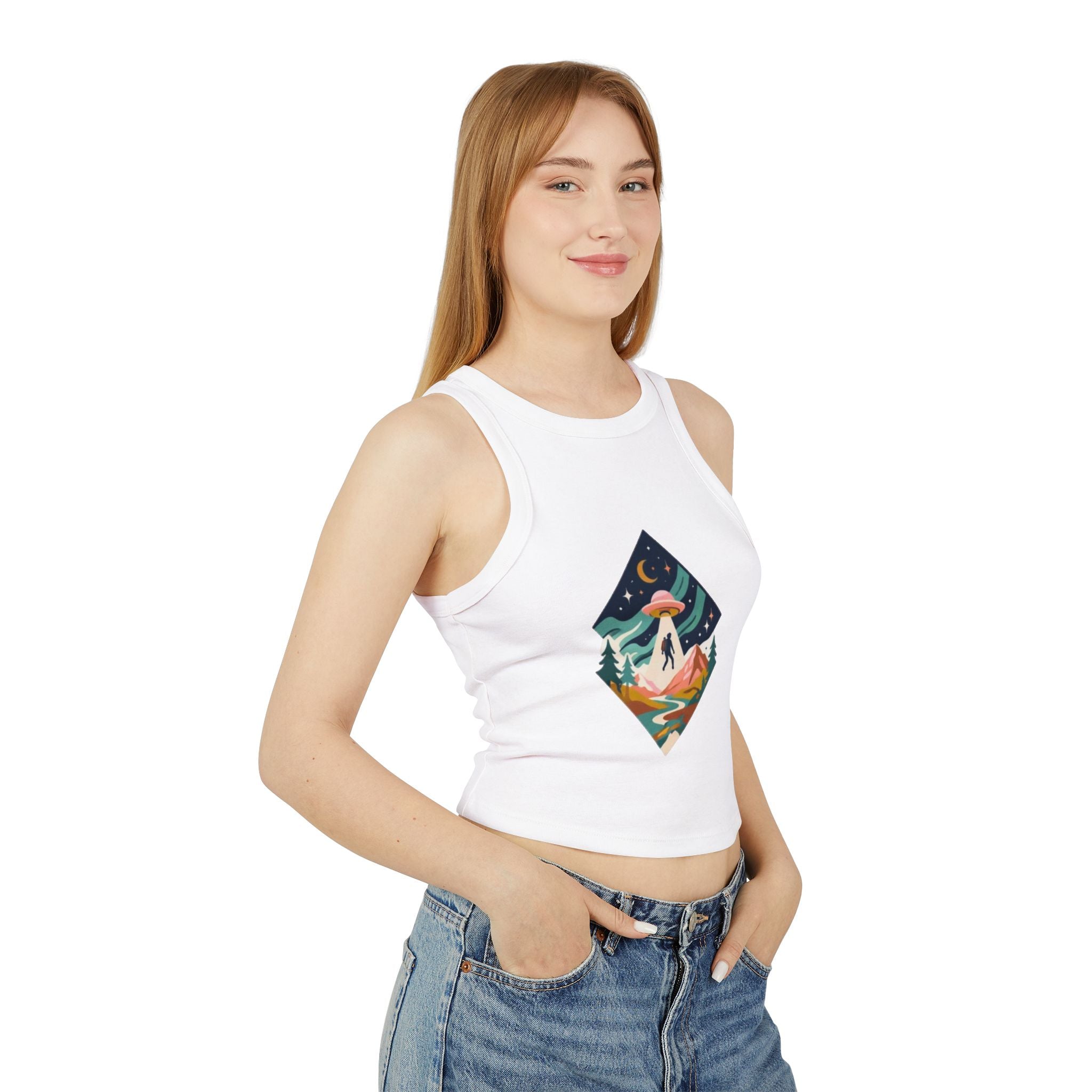 Alien Abduction Mountain Crop Tank