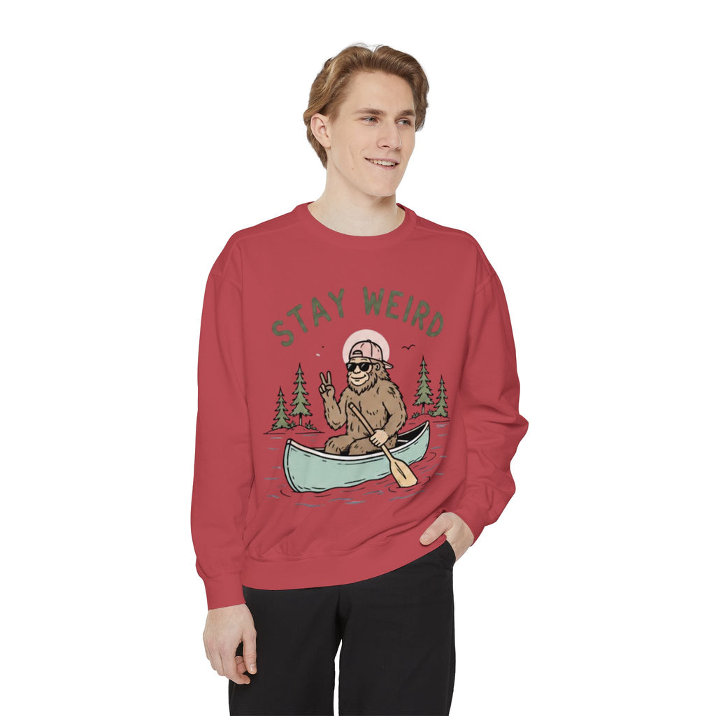 Stay Weird Bigfoot Canoe Sweatshirt