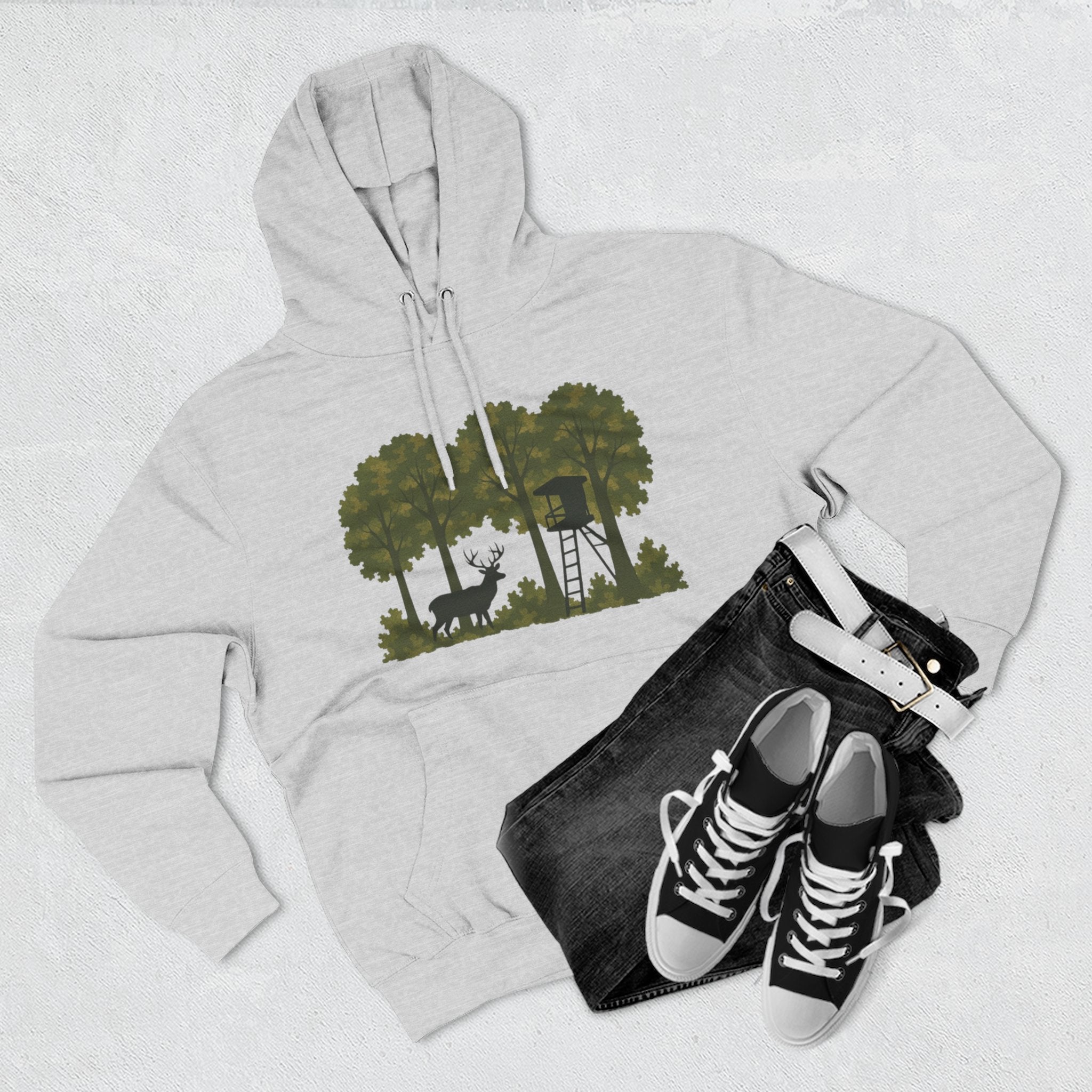 Deer Stand Forest Hoodie | Hunting Lodge Woodland Sweatshirt