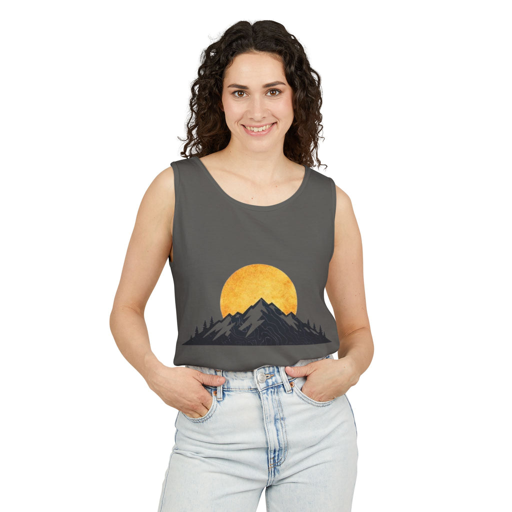 Moon & Mountain Tank | Mountain Landscape Graphic Tank Top