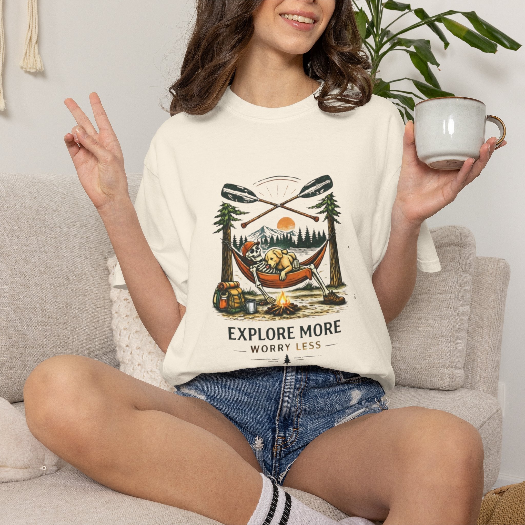 Explore More Worry Less Campfire T-Shirt