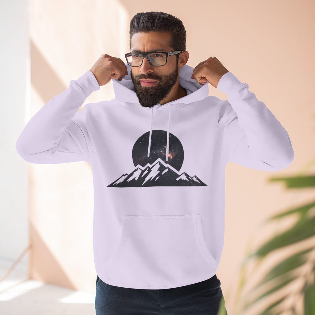Mountain Sunset Hoodie | Minimalist Mountain Range with Night Sky Graphic