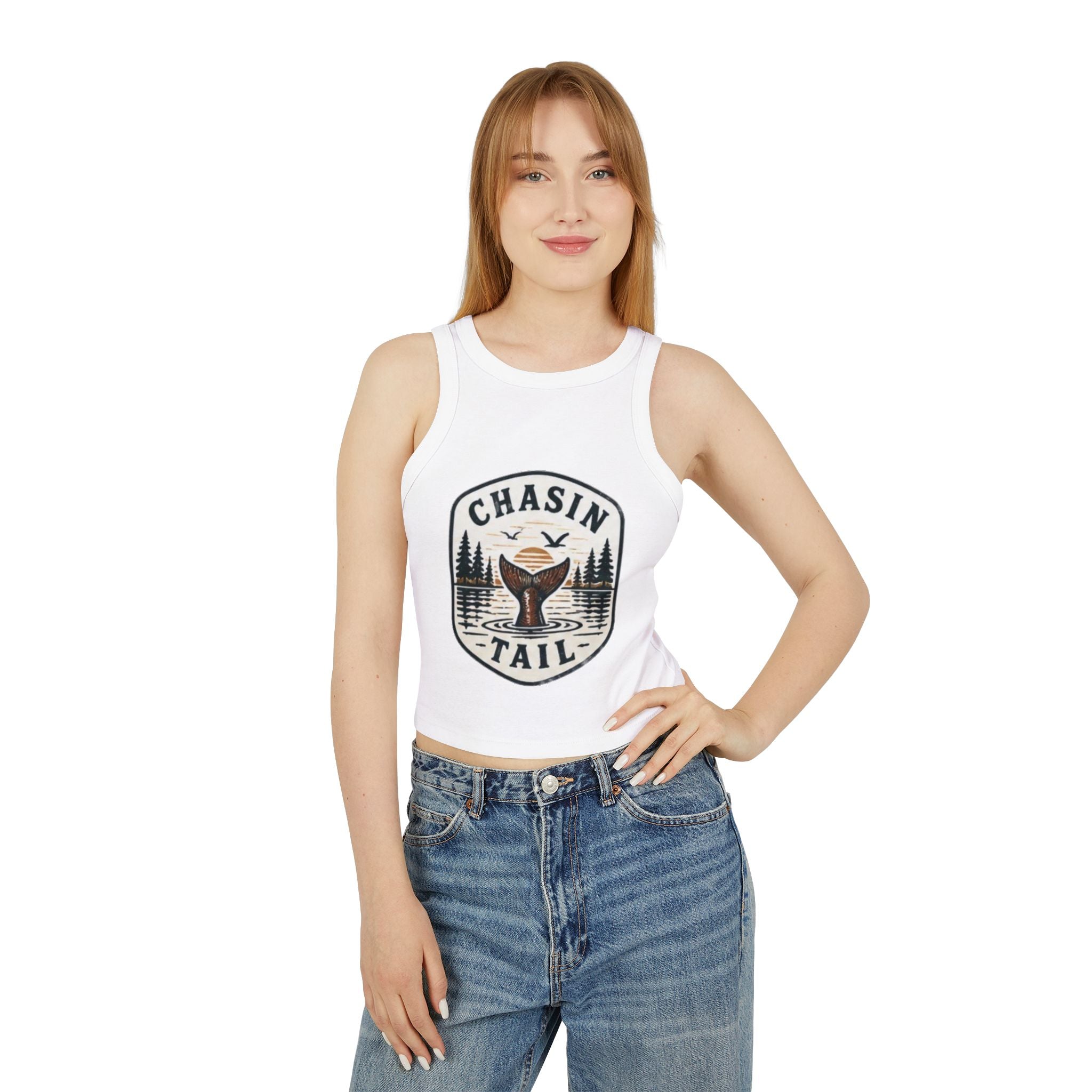 Chasin Tail Fishers Racer Tank Top | Womens Micro Rib