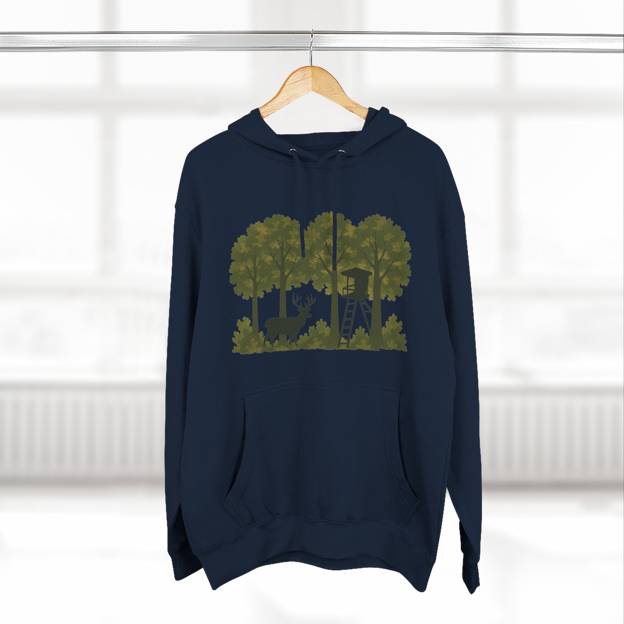 Deer Stand Forest Hoodie | Hunting Lodge Woodland Sweatshirt
