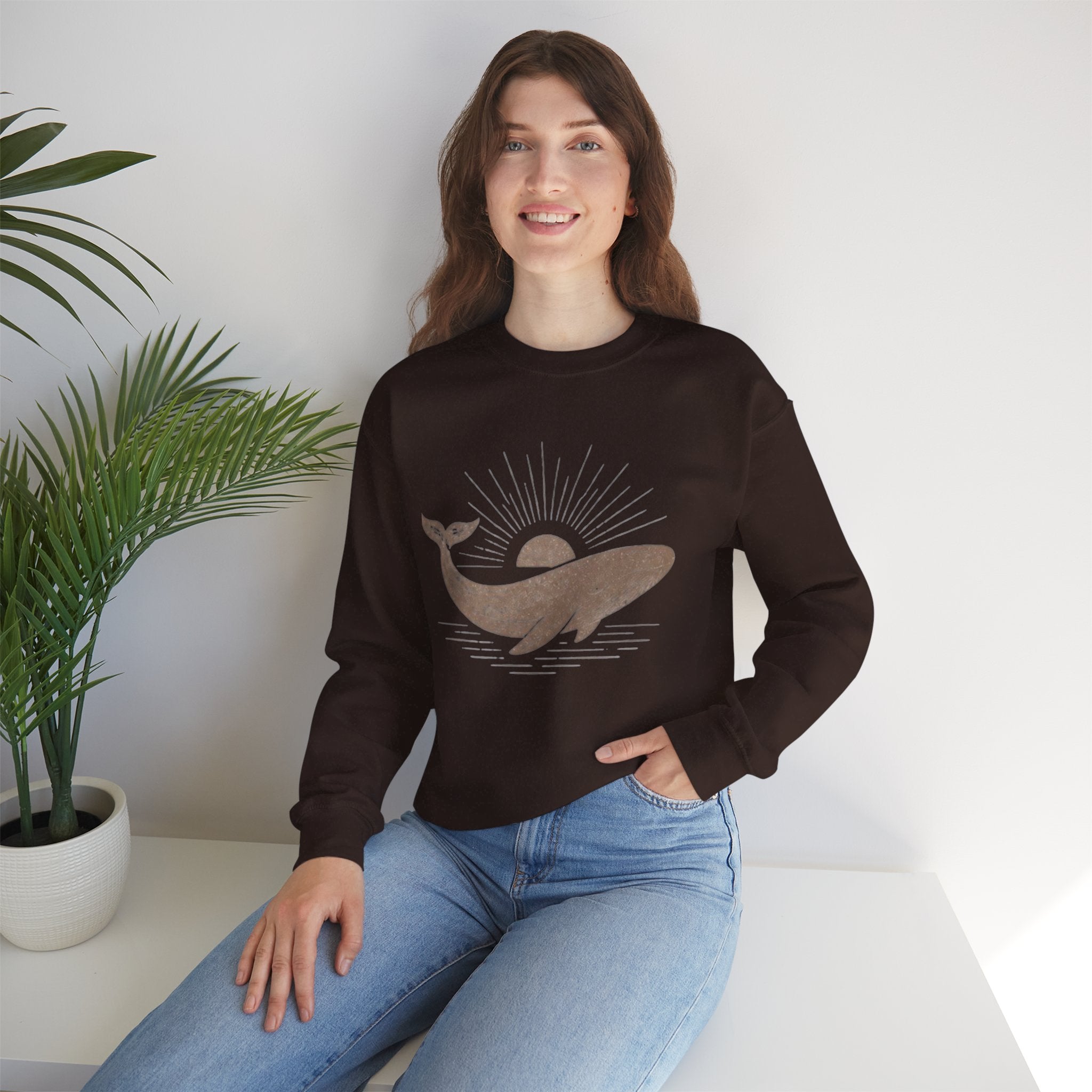 Whale Sunset Crewneck Sweatshirt