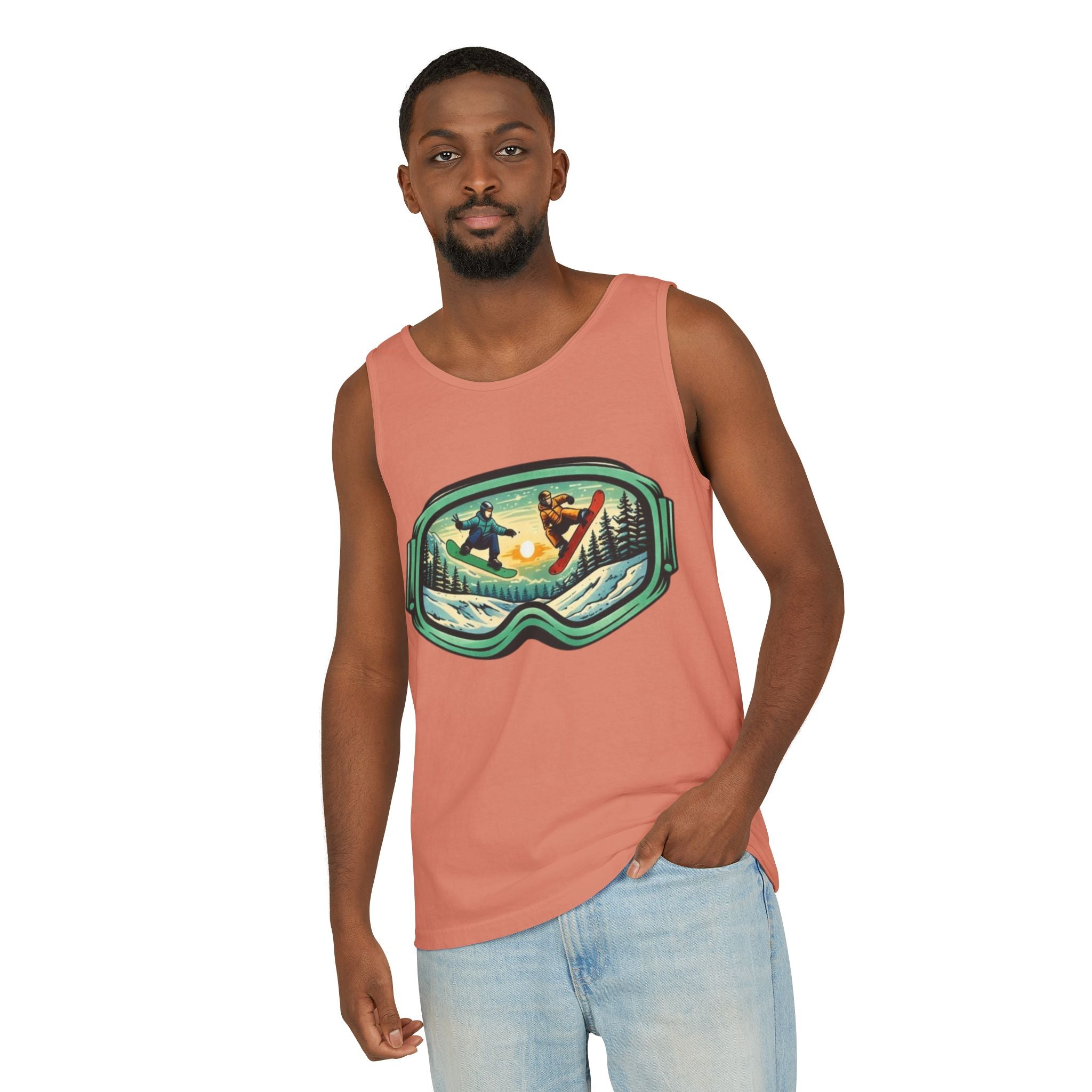Snowboarding Mountain Goggles Tank Top