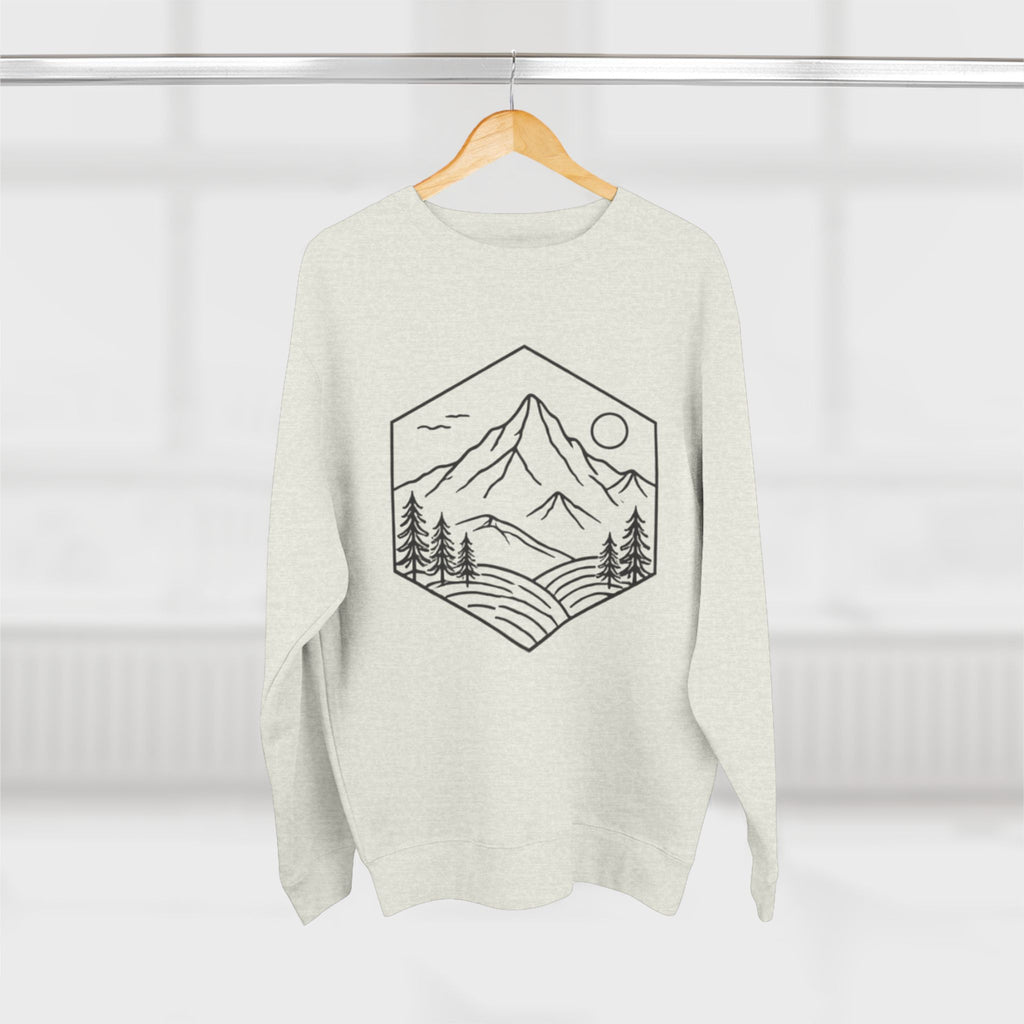 Mountain Hexagon Crewneck Sweatshirt | Minimal Outdoors Graphic