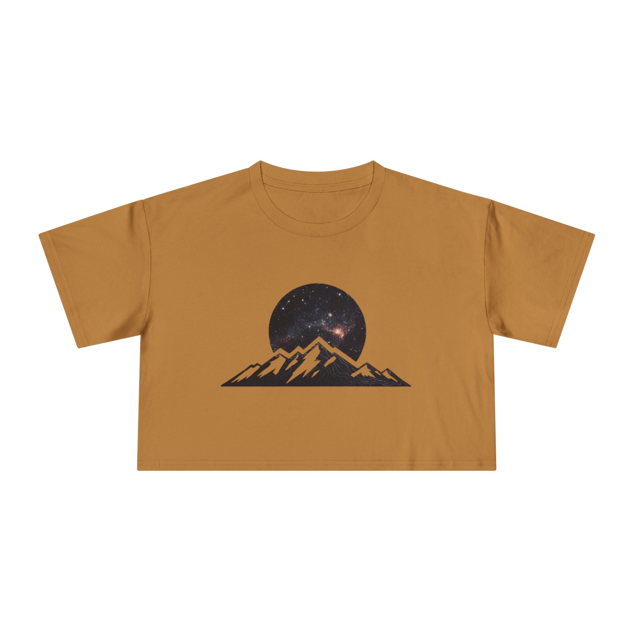 Crop Tee | Night Sky Mountain Graphic