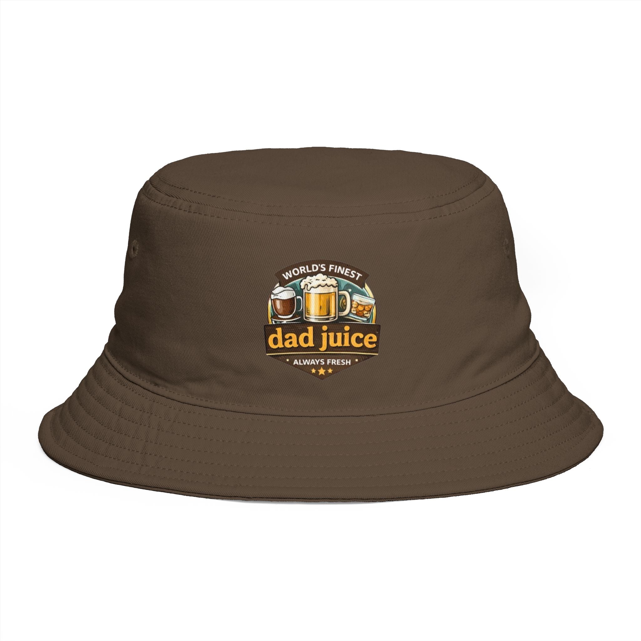 Dad Juice Bucket Hat | "Worlds Finest" Beer Graphic Casual Dad Cap