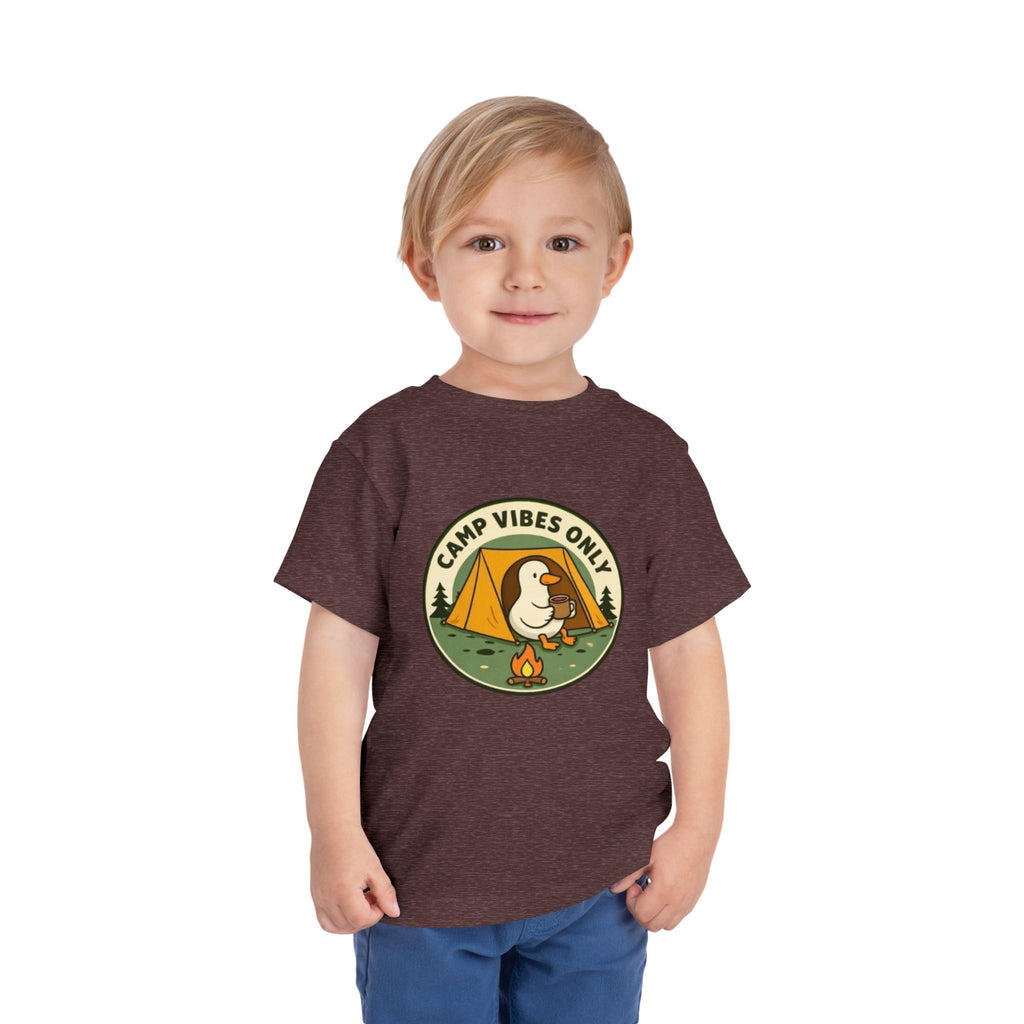 Camp Vibes Only Toddler Tee | Cute Camping Duck Graphic Shirt