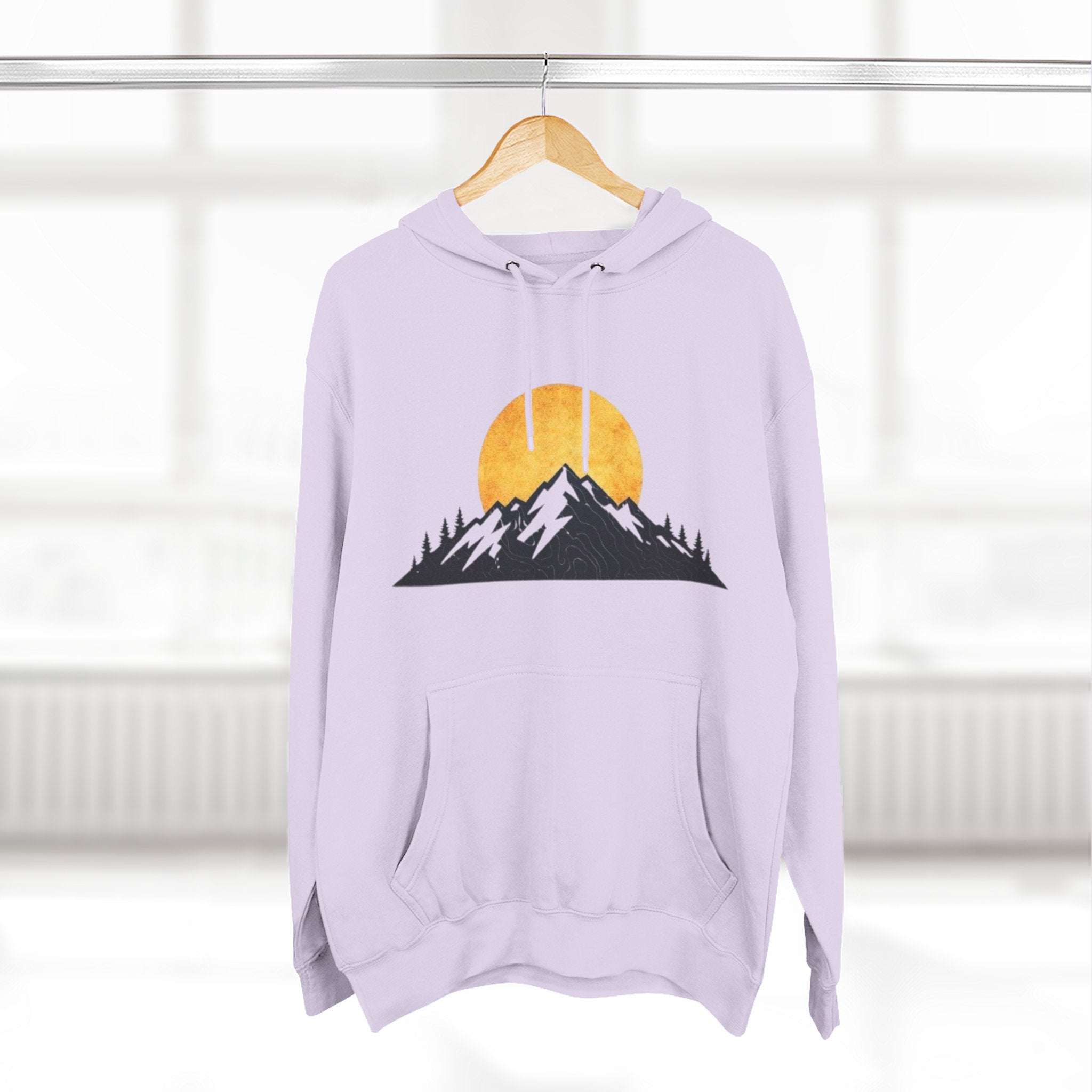 Sunset Mountain Hoodie | Minimal Outdoor Graphic Pullover