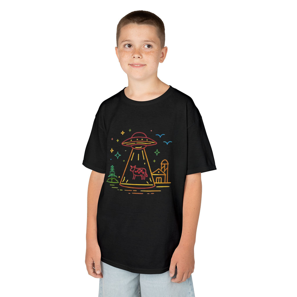 Kids T-Shirt | Pastel UFO Cow Abduction Design