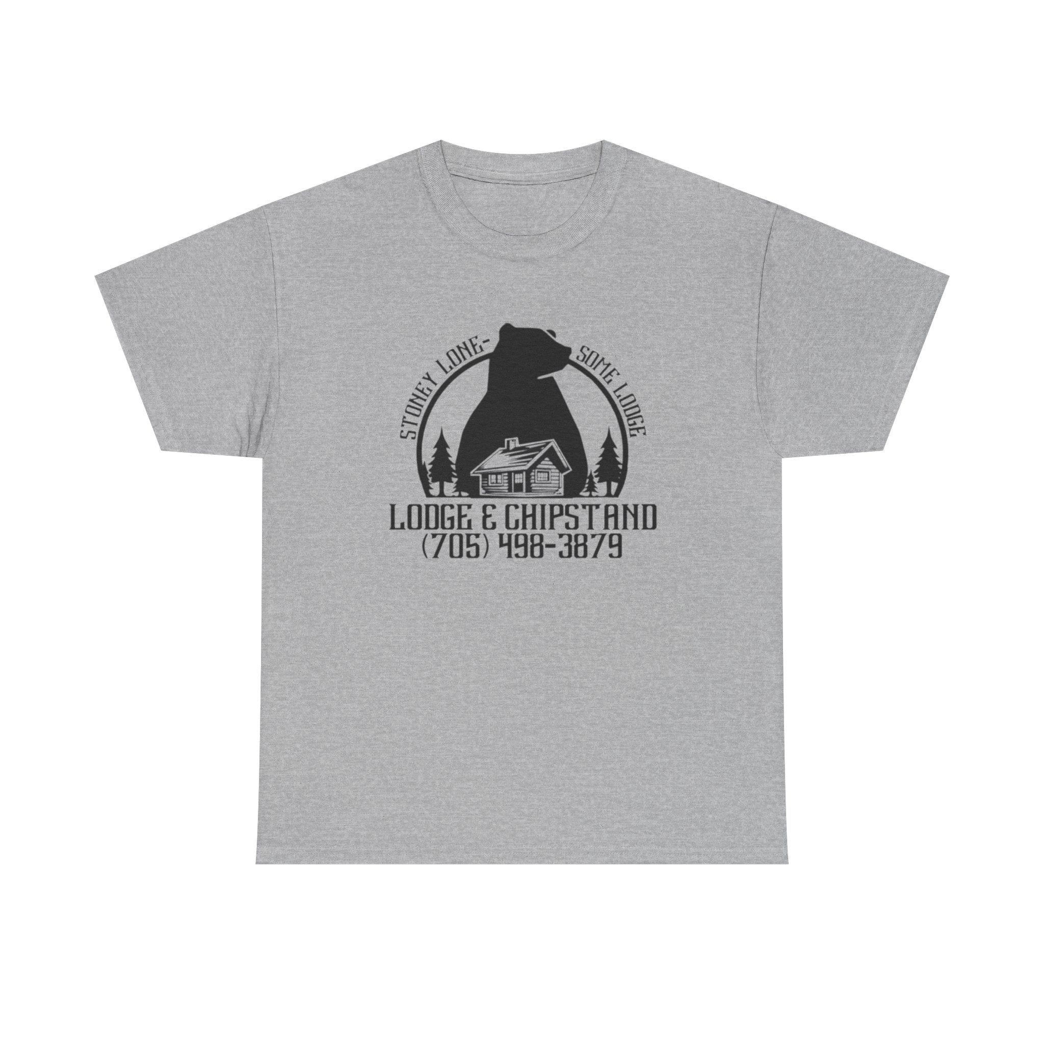 Hunting Fishing Lodge T‑Shirt | Lodge & Chip stand Cabin Vintage Tee