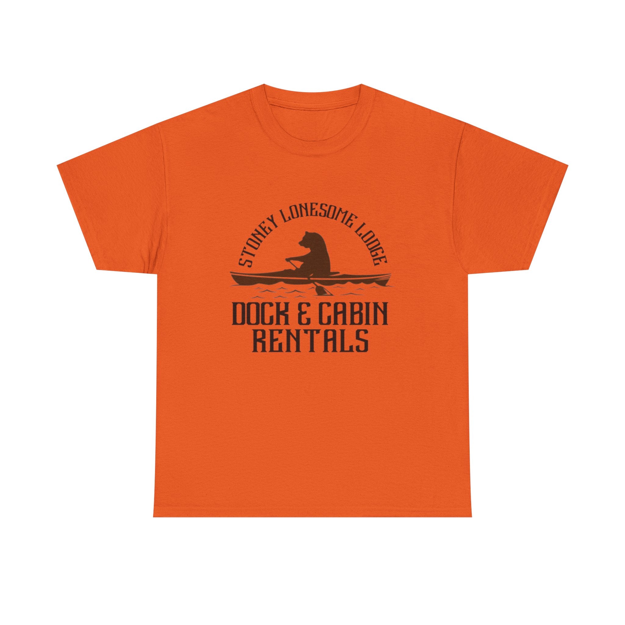 Dock & Cabin Rentals T-Shirt | Stoney Lonesome Lodge Fishing Logo Tee