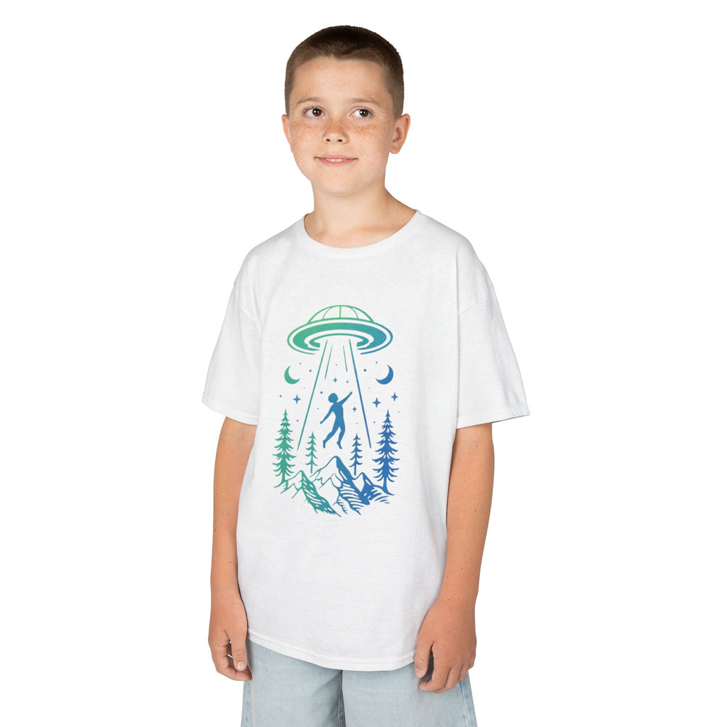 Kids UFO Abduction Tee | Space Adventure Mountain Shirt