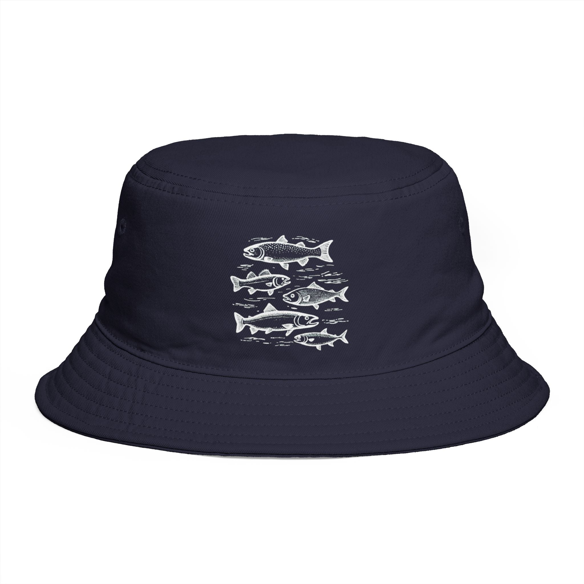 Bucket Hat | Vintage Fish Sketches Outdoor Fishing Hat