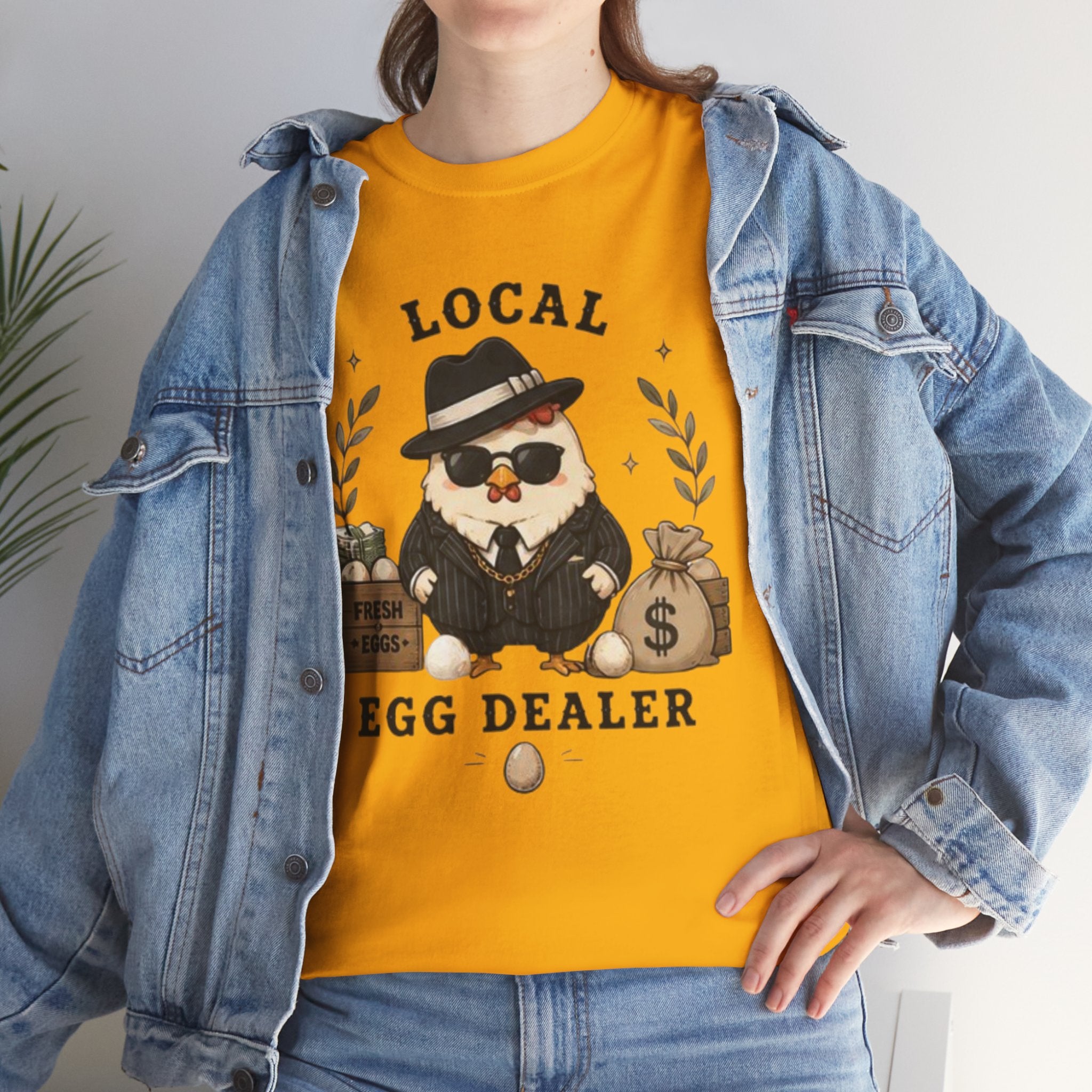 Egg Dealer T-Shirt | Funny Chicken Mobster Graphic Tee