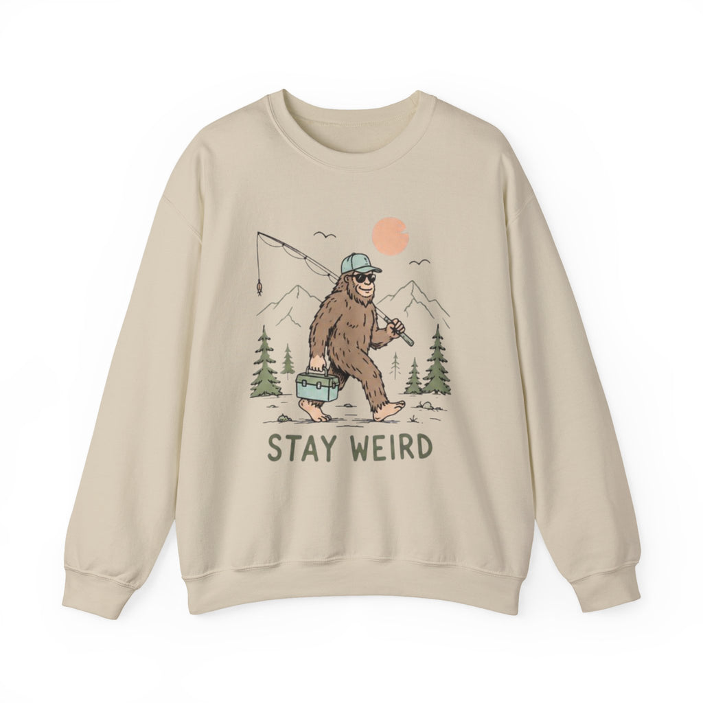 Stay Weird Bigfoot Fishing Sweatshirt