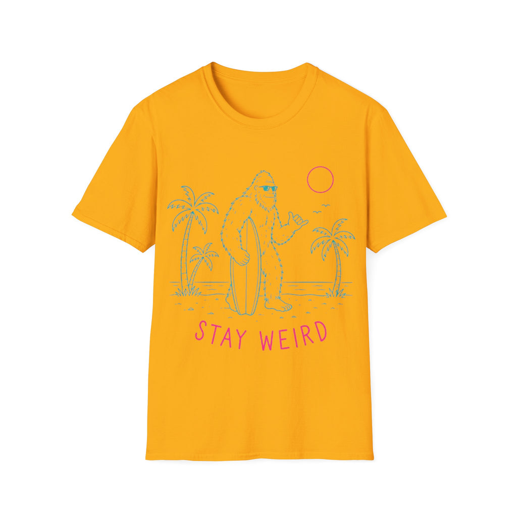 Stay Weird Bigfoot Surf T-Shirt