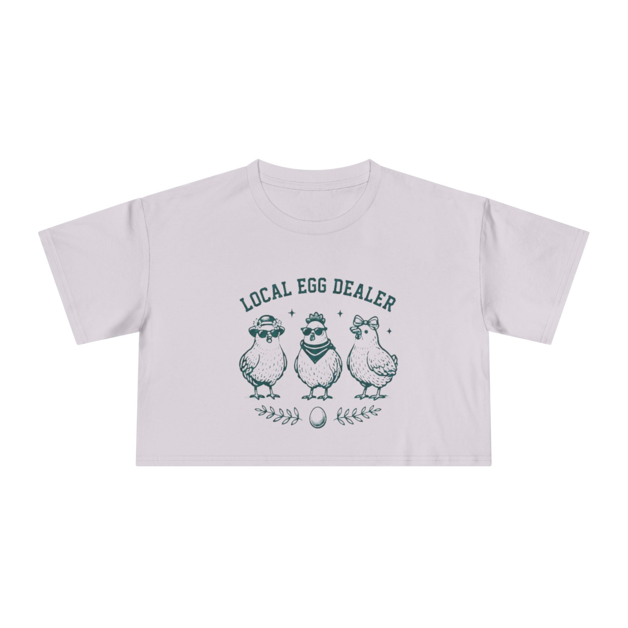 Crop Tee | "Local Egg Dealer" Cute Chickens Graphic for Farm Girl
