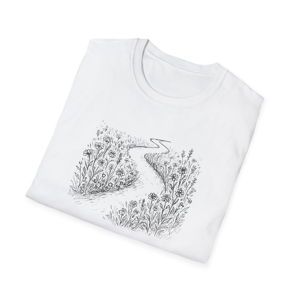 Winding Path Through Grass T-Shirt | Scenic Nature Trail Tee