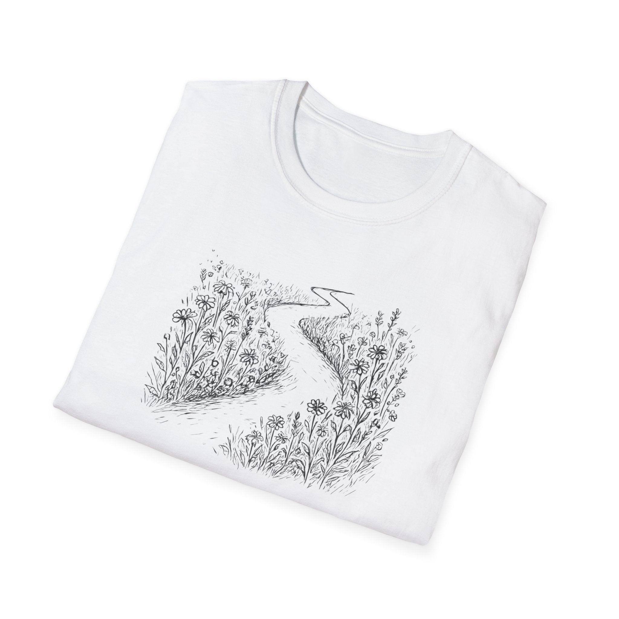 Winding Path Through Grass T-Shirt | Scenic Nature Trail Tee
