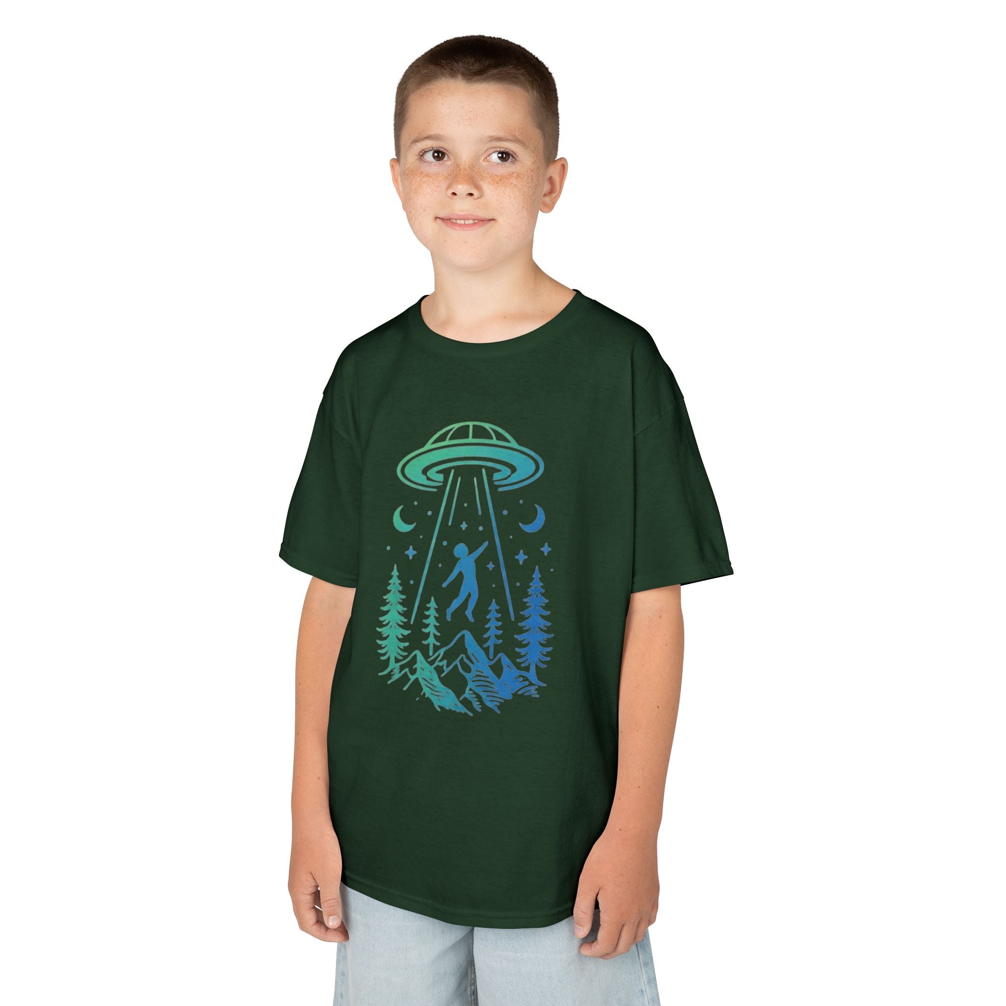 Kids UFO Abduction Tee | Space Adventure Mountain Shirt