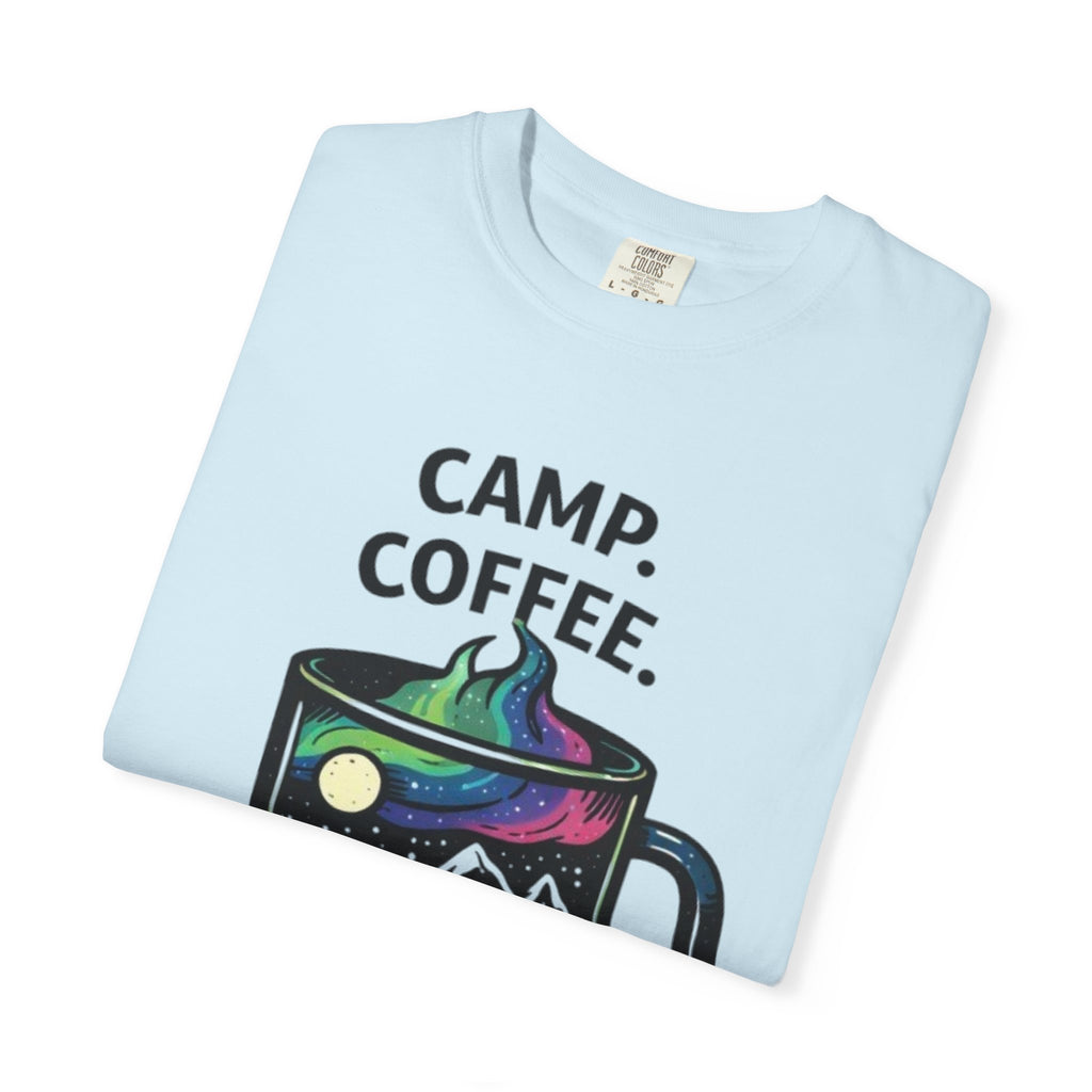 Camp Coffee Repeat T-Shirt | Camping Mug Graphic Tee