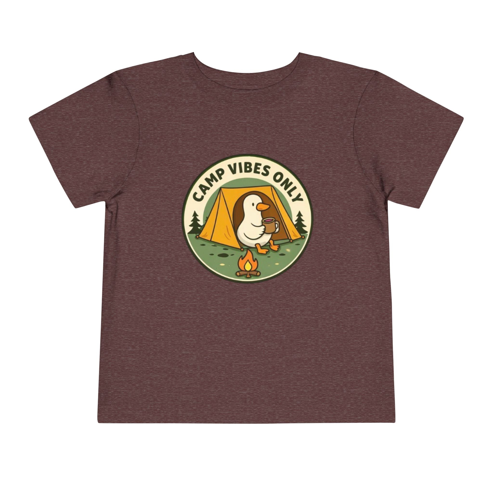 Camp Vibes Only Toddler Tee | Cute Camping Duck Graphic Shirt