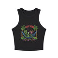 Stay Weird Tank Top | Womens Ribbed Racerback Crop Tank with Retro Beach Graphic