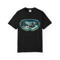 Snowmobile Goggles Graphic T-Shirt | Night Ride Winter Scene