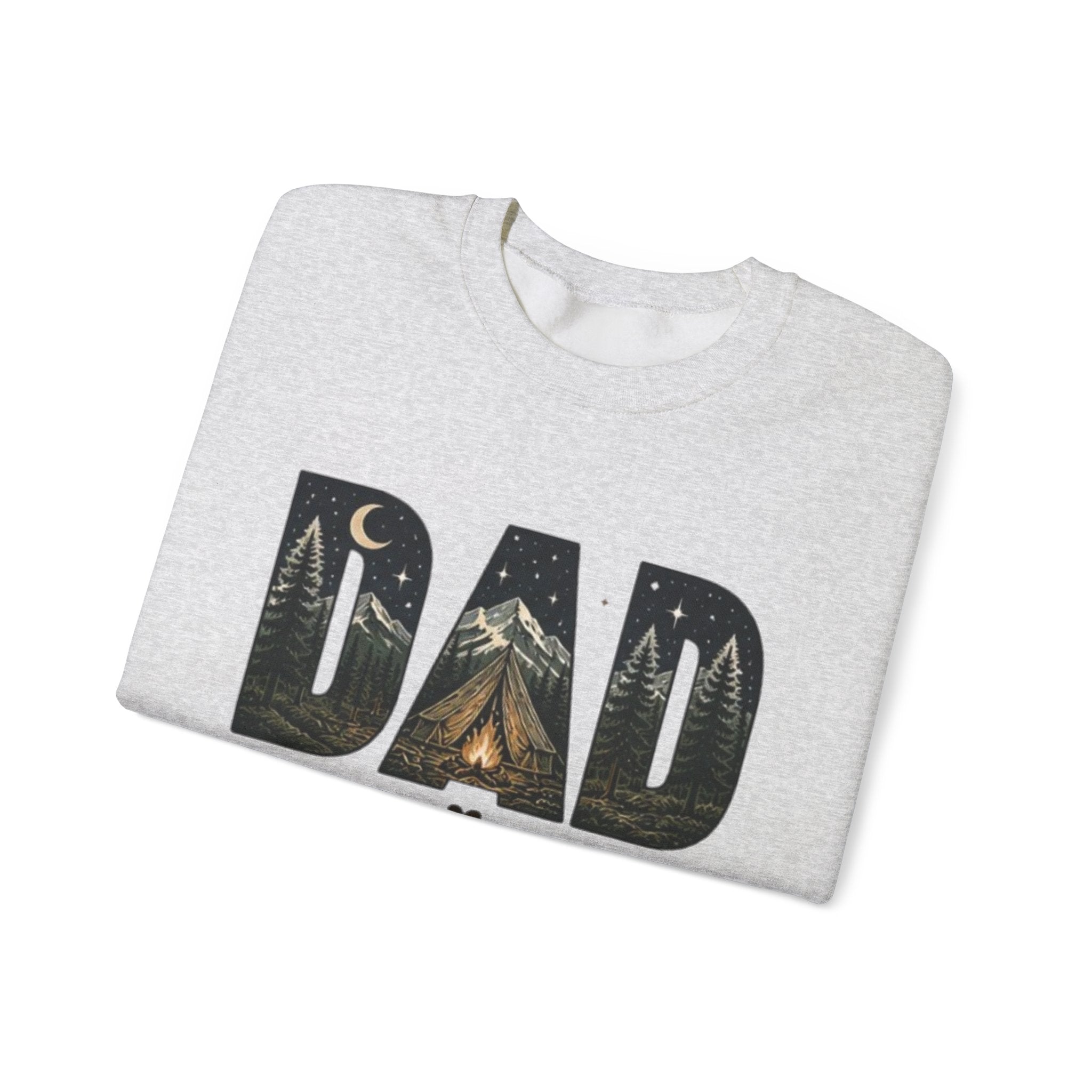 Dad Camping Crewneck Sweatshirt | Rustic Campfire & Mountain Outdoor Dad Gift