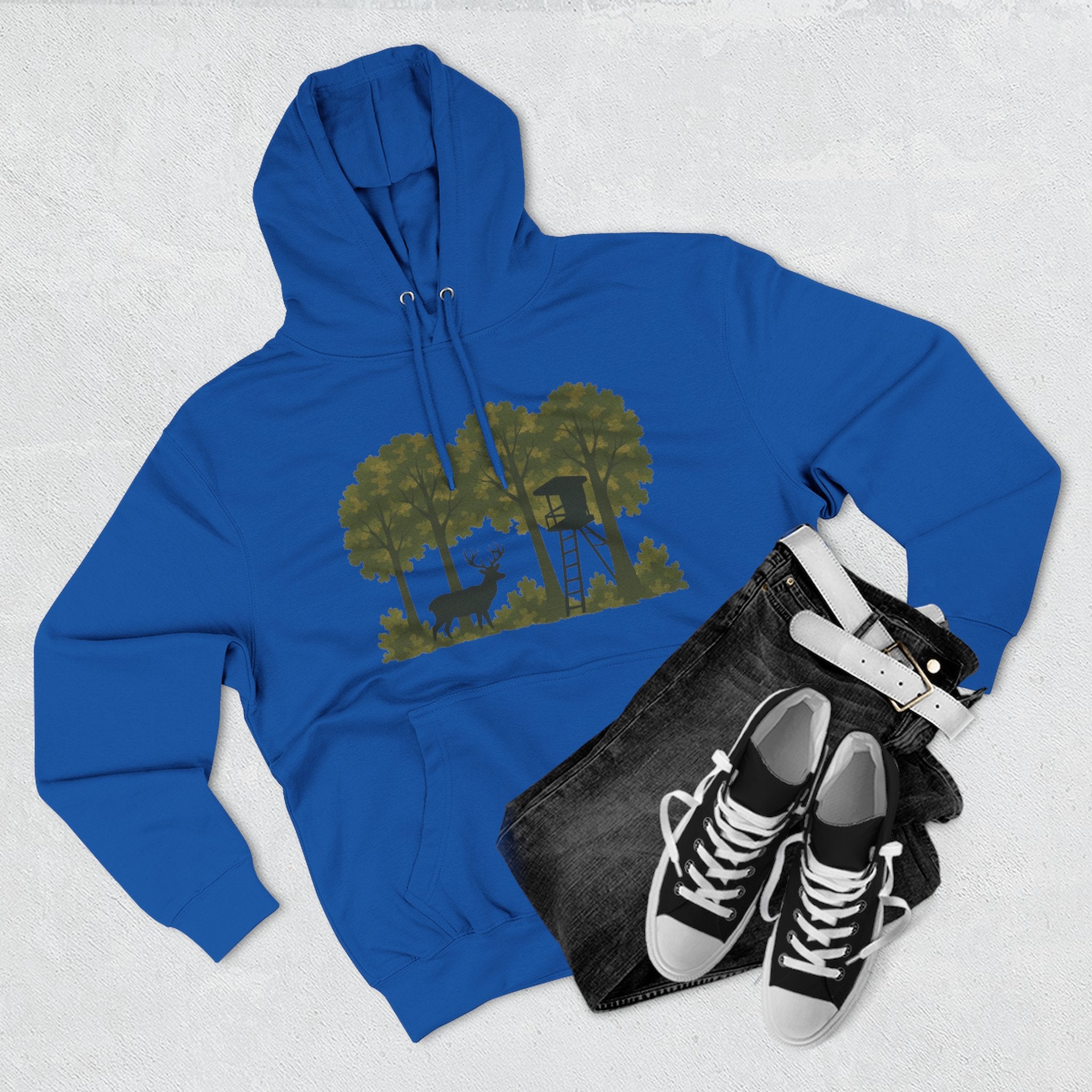 Deer Stand Forest Hoodie | Hunting Lodge Woodland Sweatshirt