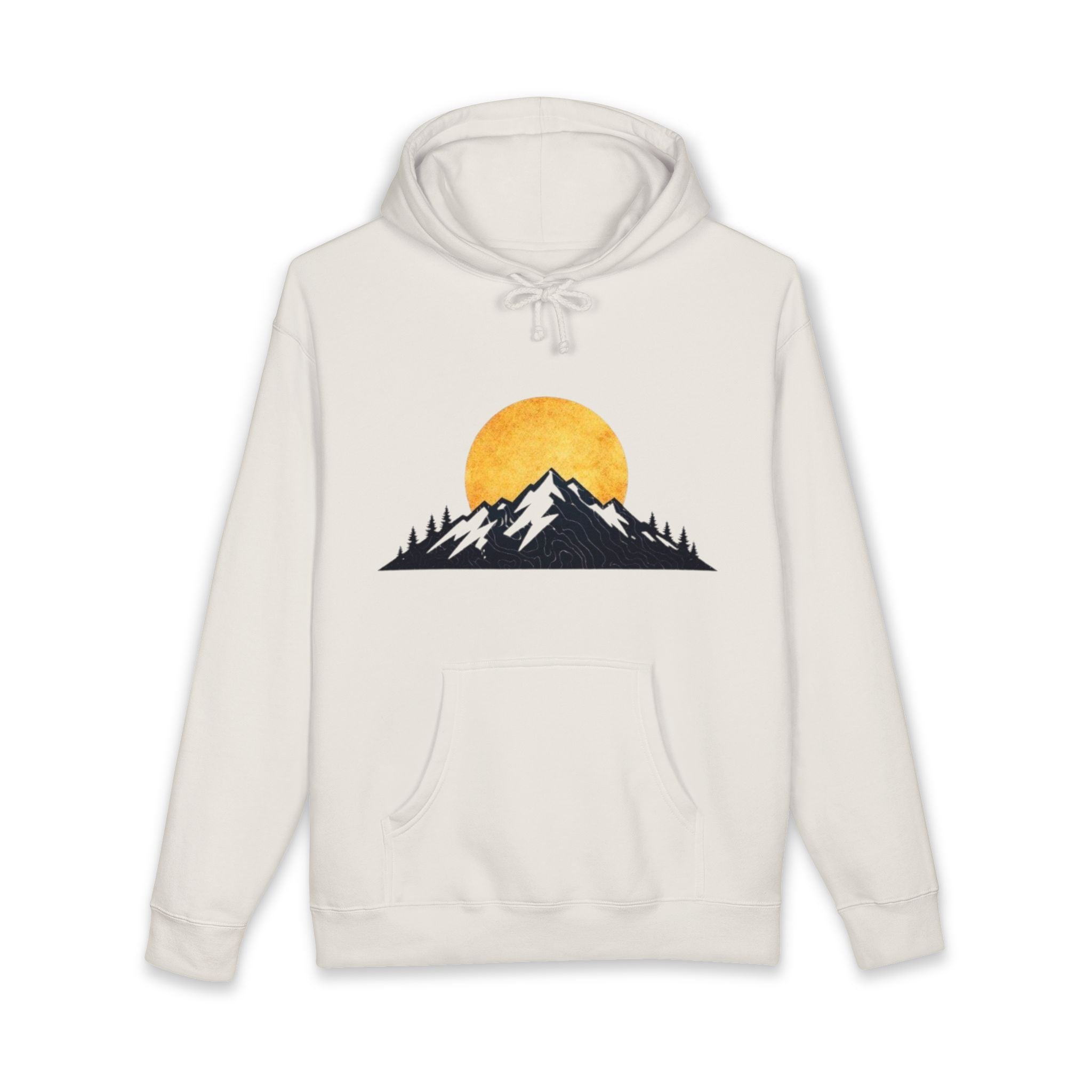 Mountain Sunset Hoodie | Minimal Nature Graphic Hooded Sweatshirt