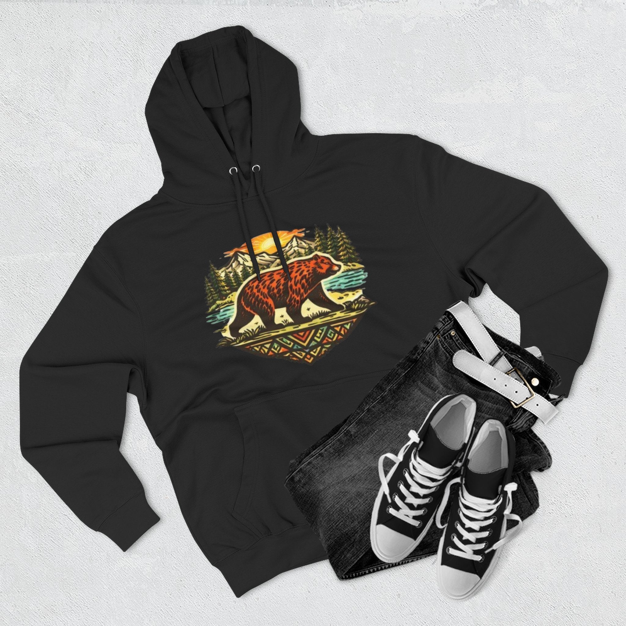 Bear Forest Hoodie | Vintage Wilderness Graphic Pullover