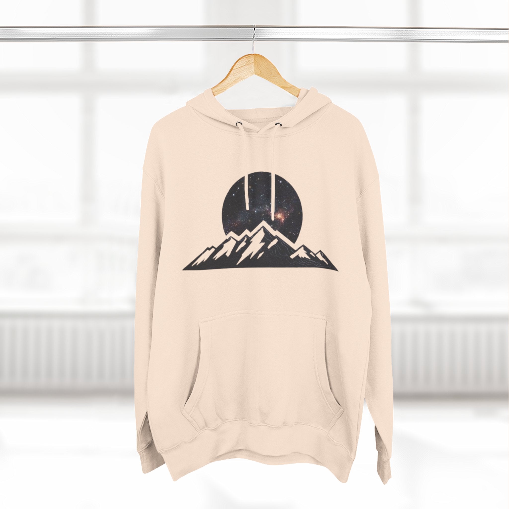 Mountain Sunset Hoodie | Minimalist Mountain Range with Night Sky Graphic