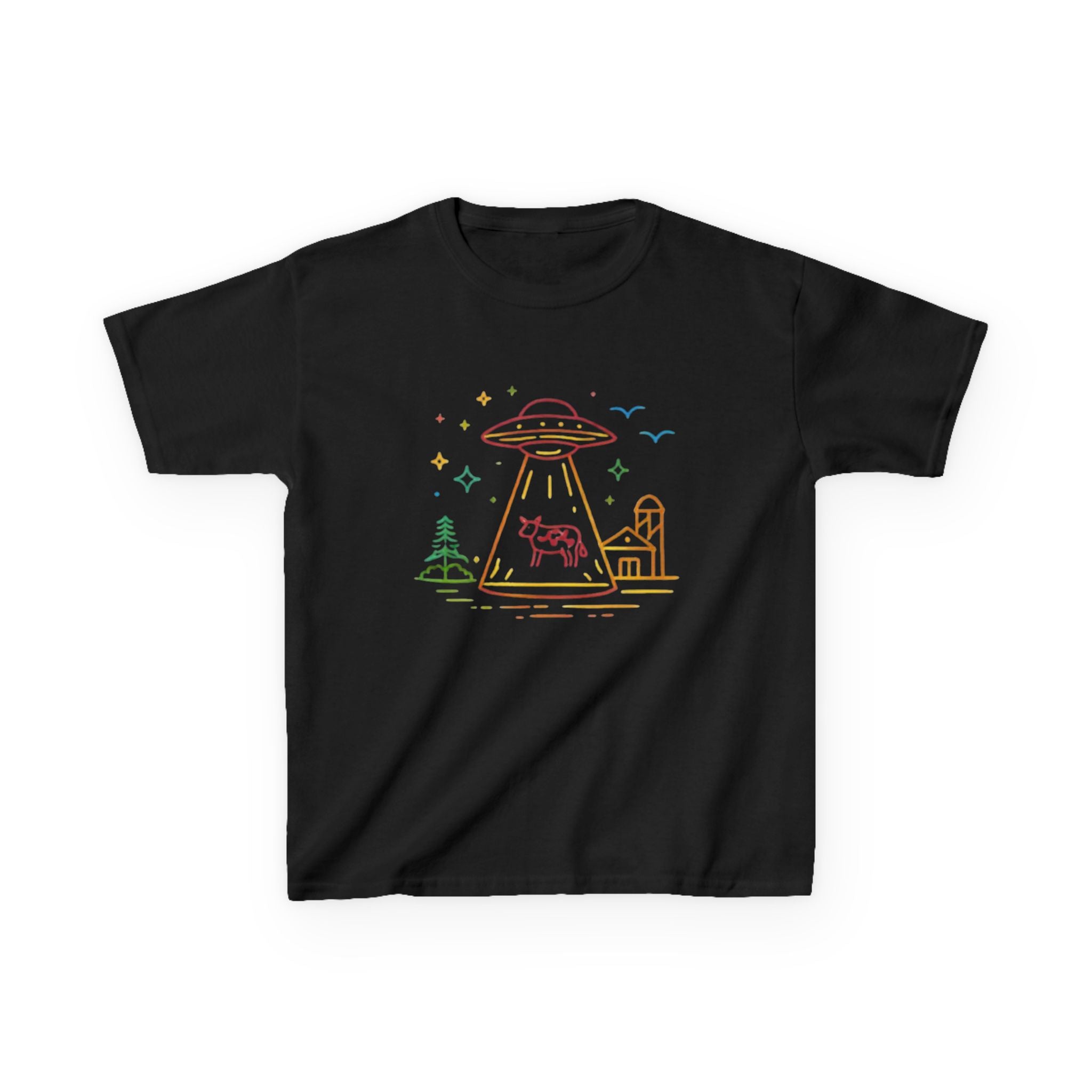 Kids T-Shirt | Pastel UFO Cow Abduction Design