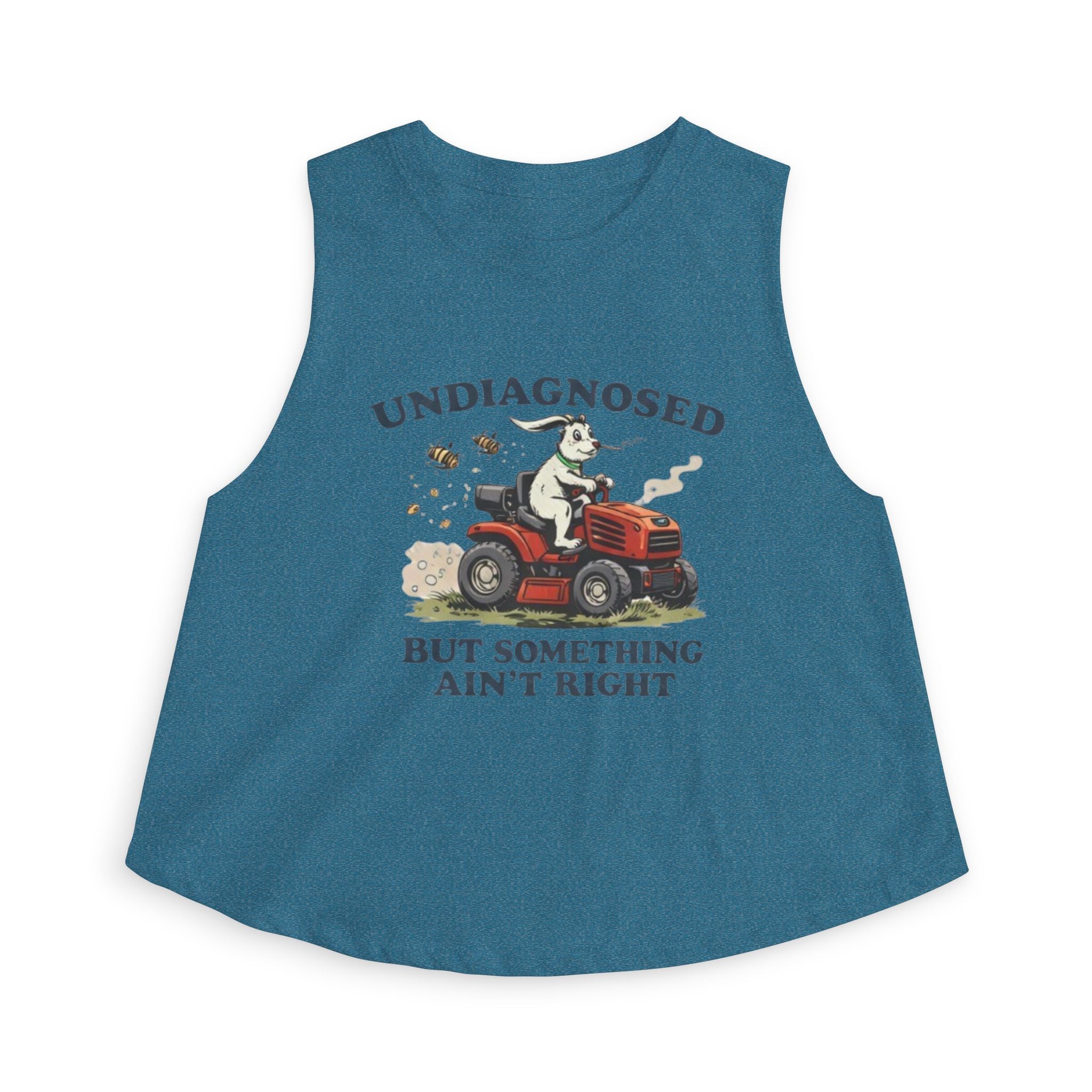 Undiagnosed But Something Ain't Right Bunny Tractor Crop Top | Bee Chase Graphic