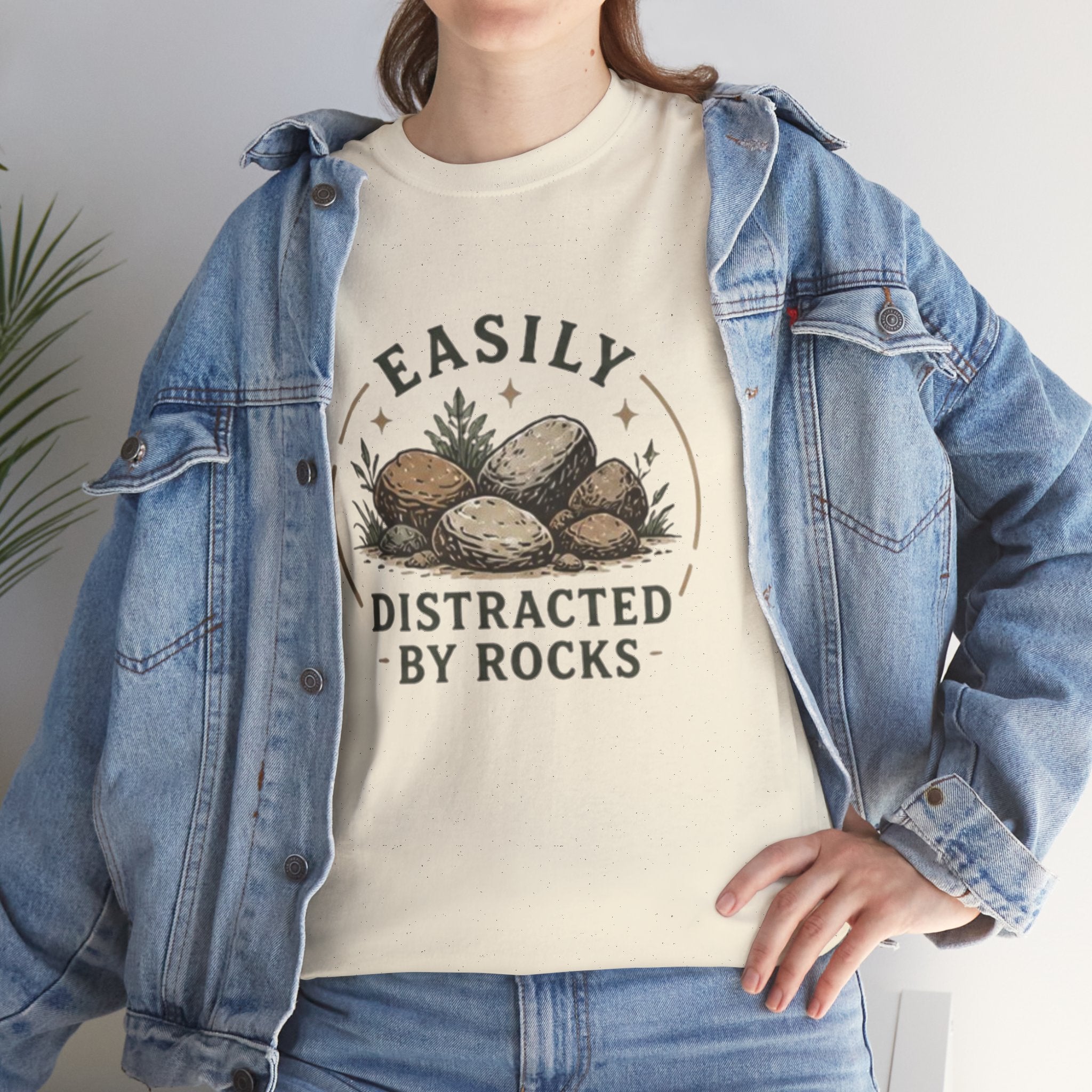 Easily Distracted by Rocks T-Shirt | Funny Nature Lover Tee