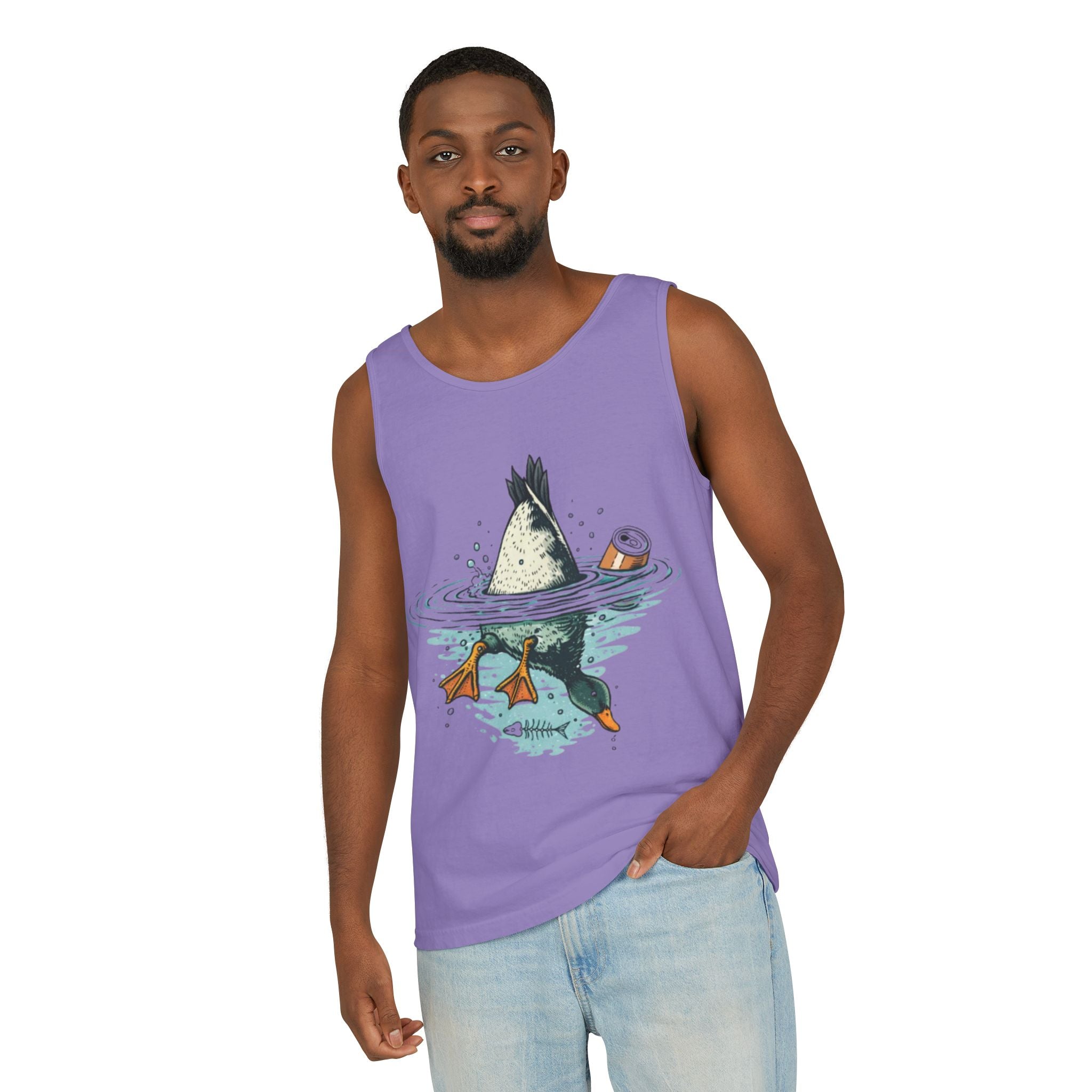 Duck Diving Tank Top | Funny Duck Butt Illustration Summer Tank