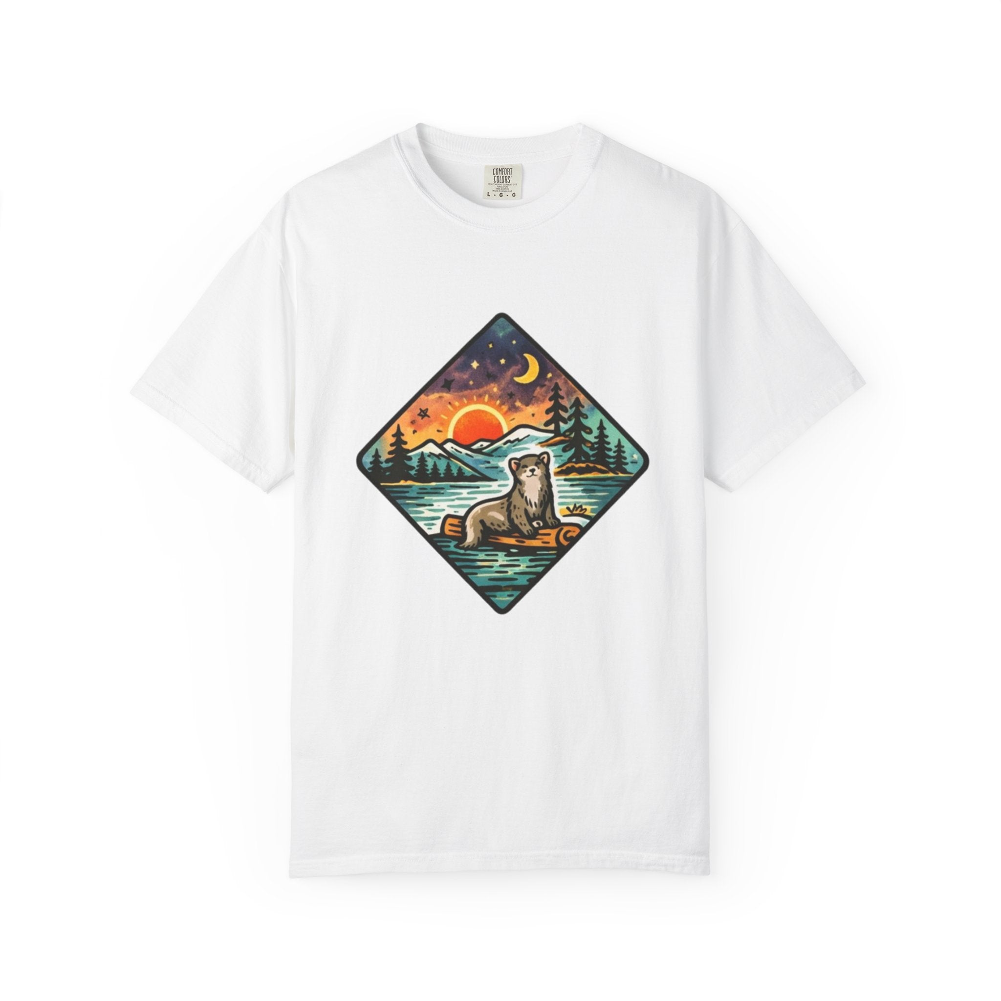 Retro Otter Lake Mountainscape T-Shirt