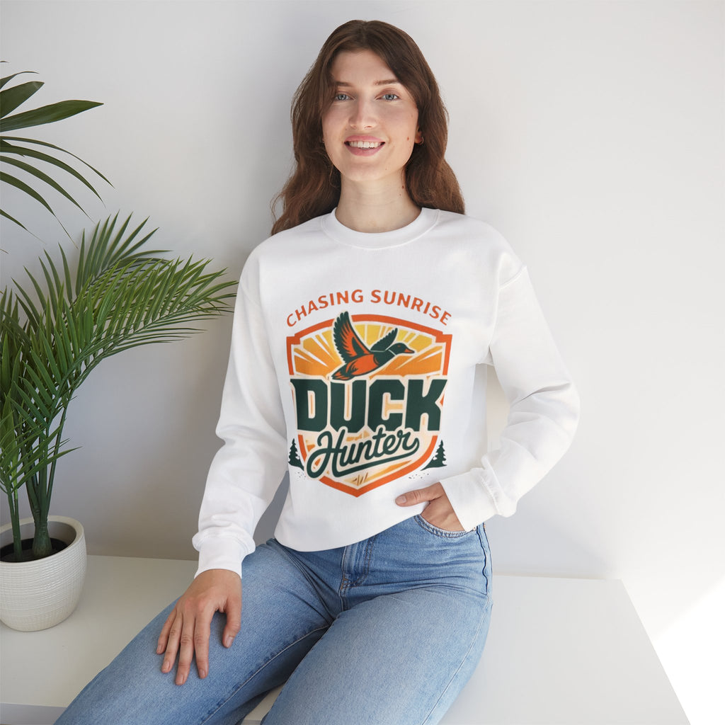 Duck Hunter Crewneck Sweatshirt | Chasing Sunrise Hunting Graphic