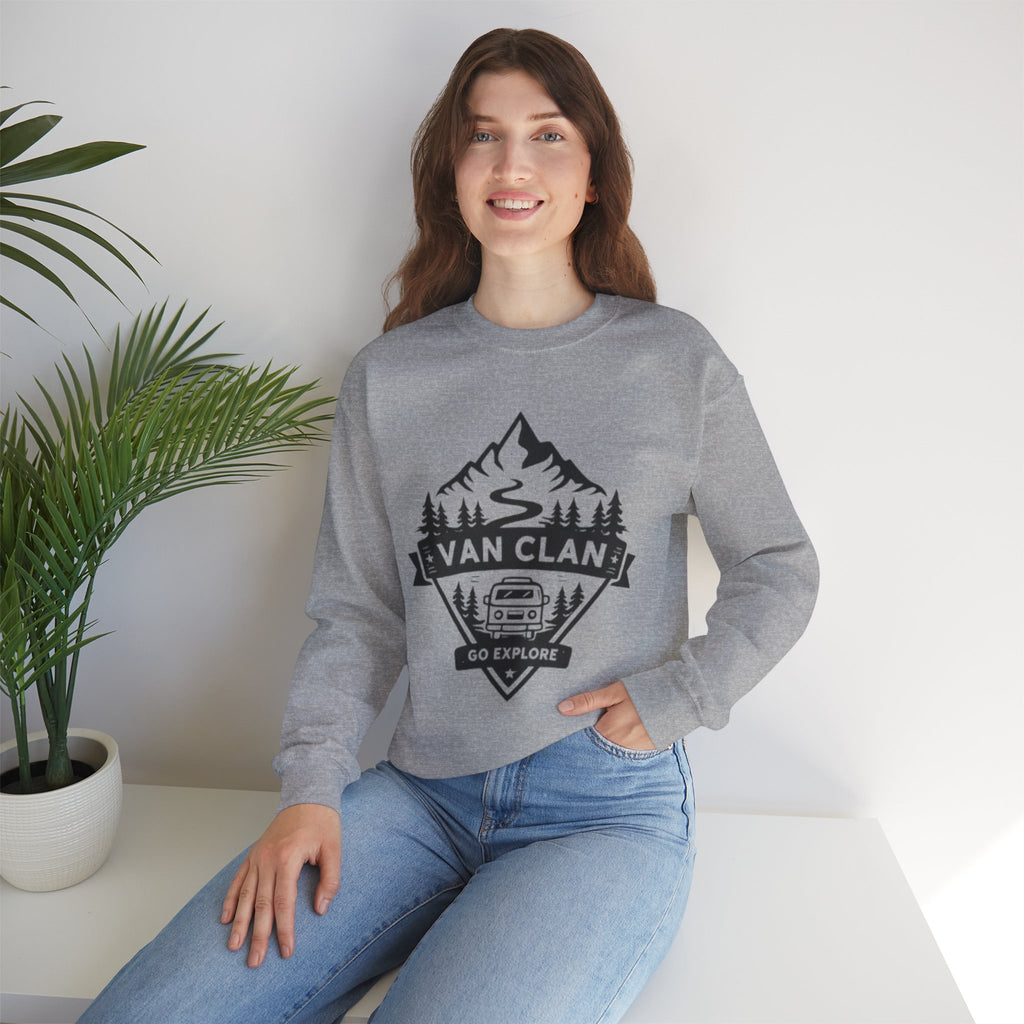 Van Clan "Go Explore" Crewneck Sweatshirt | Adventure Vanlife Graphic