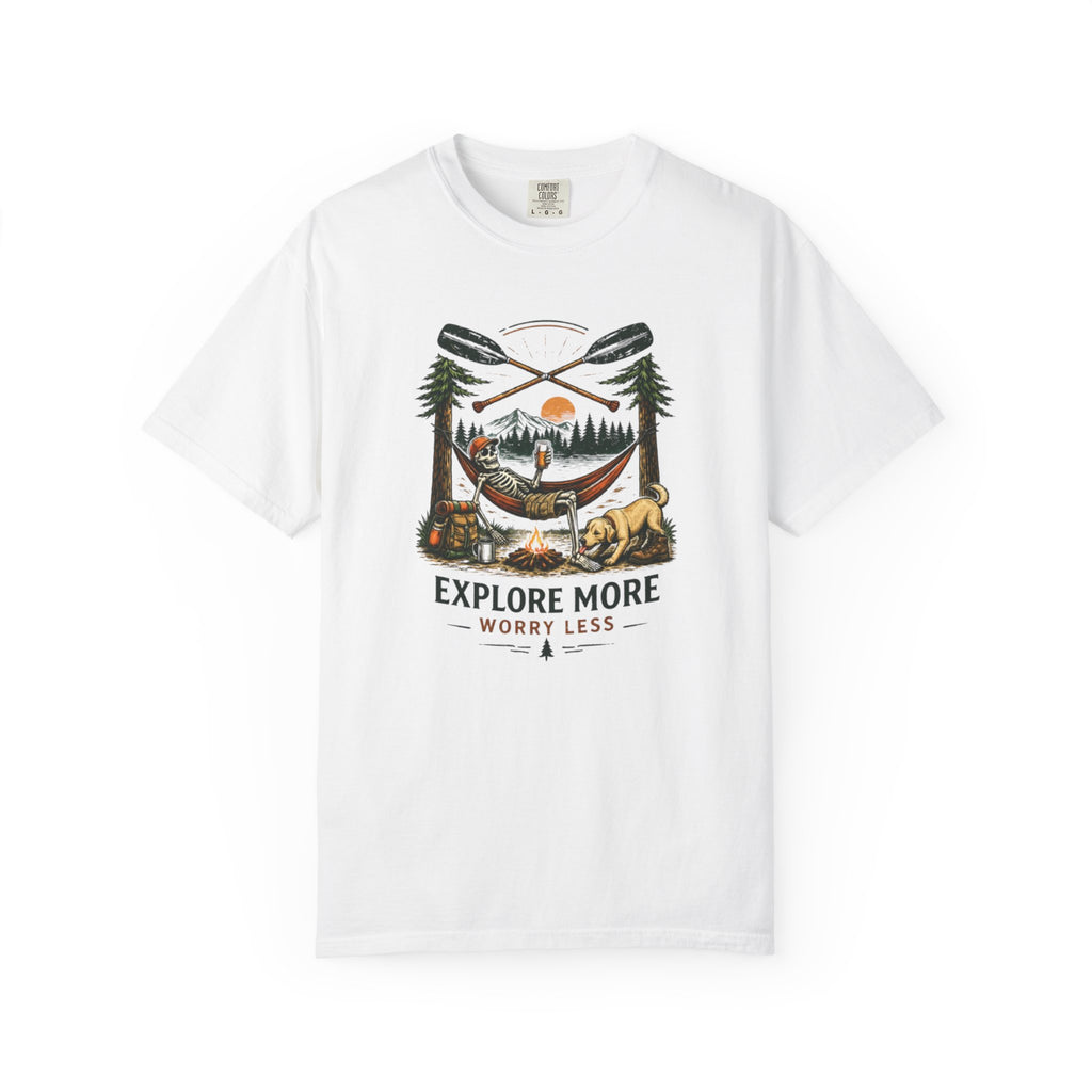 Explore More Worry Less T-Shirt | Outdoor Camping Adventure Graphic Tee