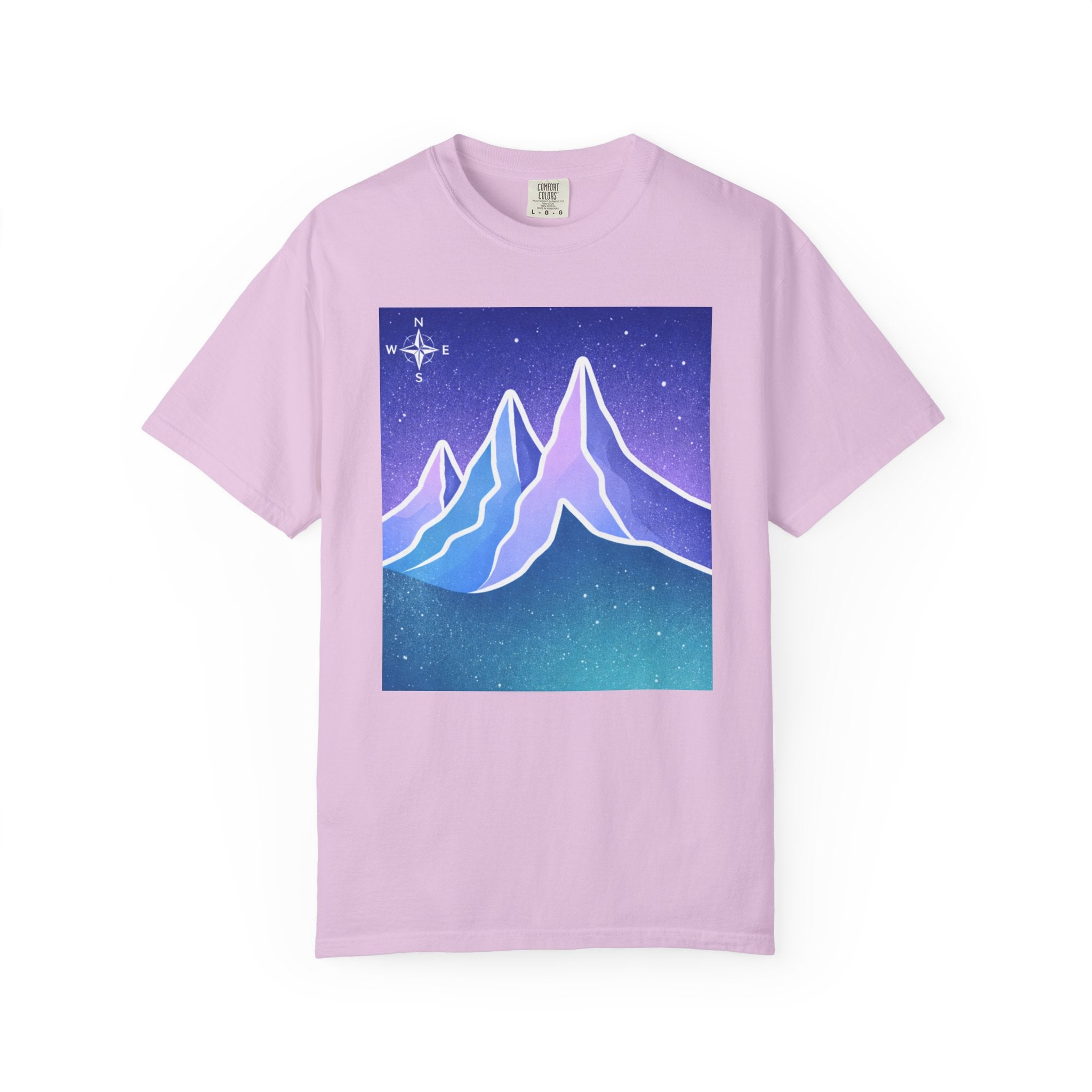 Mountain Night T-Shirt | Neon Retro Mountain Landscape Tee