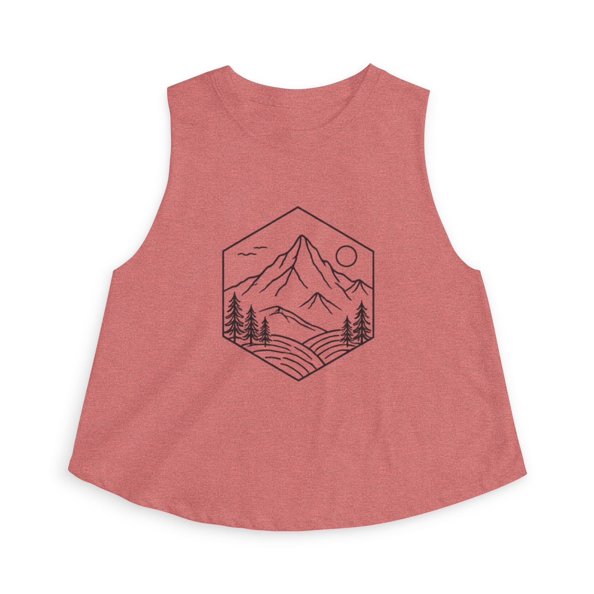 Women's Crop Top | Minimal Mountain Line Art Tank Top