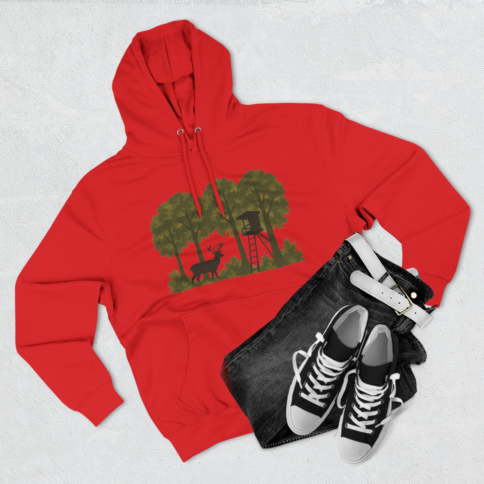 Deer Stand Forest Hoodie | Hunting Lodge Woodland Sweatshirt
