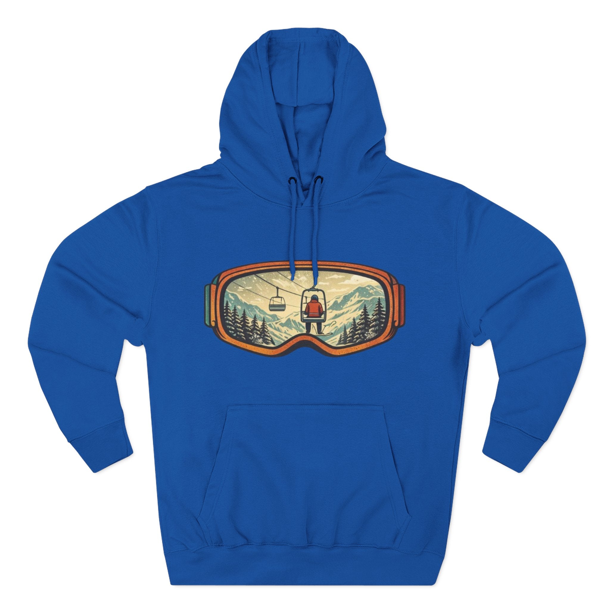 Ski Goggles Graphic Hoodie | Mountain Lift Scene Pullover