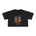 Witch Raccoon Crop Tee | "thats it youre going in the soup" Halloween Graphic Top