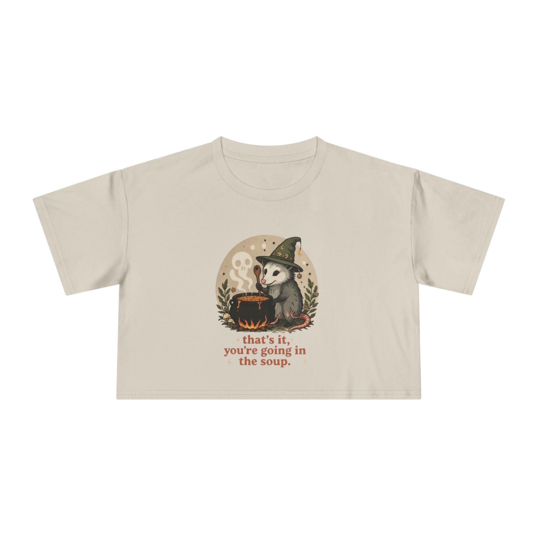 Crop Tee | Witch Cat Cauldron "thats it, youre going in the soup."